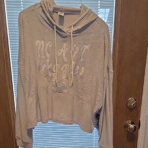 Women's Cream NCA&T State University Hooded Pullover Top with Embroidered Script